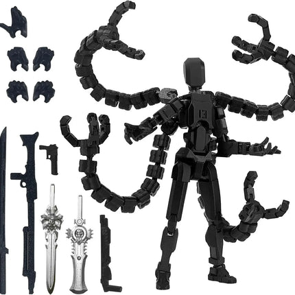 Assembly Completed T13 Action Figure 3D Printed Multi-Jointed Movable Titan 13 Lucky Dummy Nova Robot Action Figure Desktop