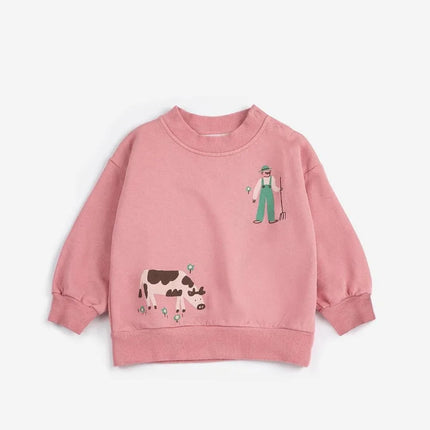 Kids Sweatshirt Brand 2026 New Spring Boys Clothes Baby Girls Cartoon Cute Print Sweater Hoodie Children Cotton Outwear Tops