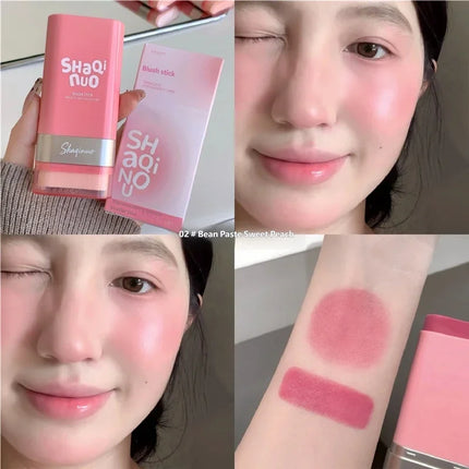 1pcs Multi Use Blush Cream Cushion Stick Natural Nude Makeup Lip Cheek Tint Portable Long Lasting Hydrating Cosmetic Makeup