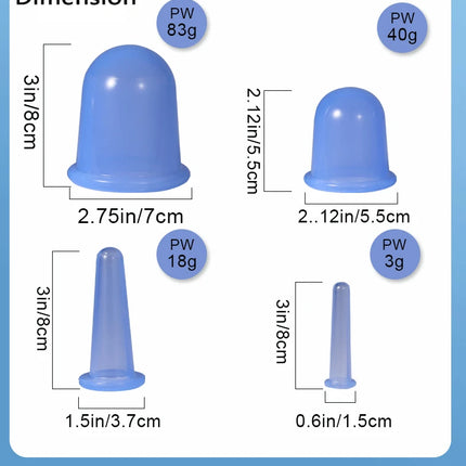 Silicone Vacuum Cupping Massage Jars Anti Cellulite Massage Facial Suction Cups Face Neck Lift Skin Scraping Guasha Anti Wrinkle