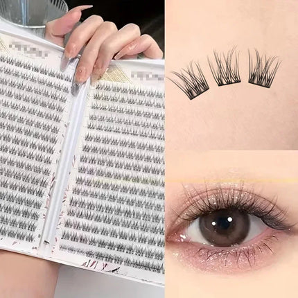 352 soft and lightweight fish tail single cluster eyelashes, 10-12 millimeters - perfect for daily makeup and eyelash extension