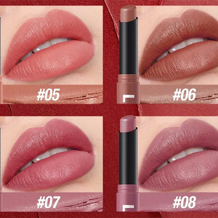 12 Color Matte Lipstick Pencil Waterproof Long Lasting Non-Stick Cup Lip Stain Tint Cosmetic Nude Lipstick Pen Makeup Cosmetics