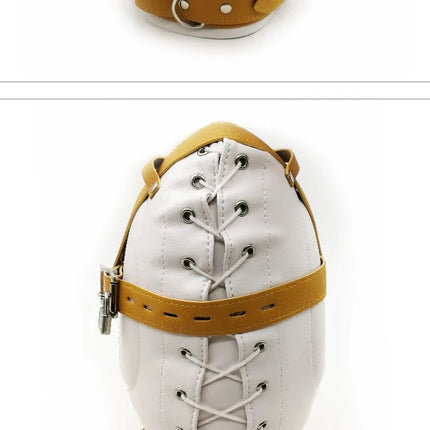 BDSM PU Leather Total Sensory Deprivation Full Head Bondage Hood Headgear Mouth Open Lockable Gimp Bondage Sex Toy for Couple