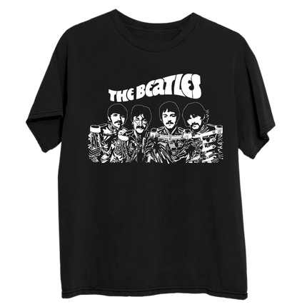 The Beatles Abbey Road Classic Cover Graphic T-Shirt Iconic Crosswalk Scene + Vintage Distressed Texture + Retro Music Fan Style