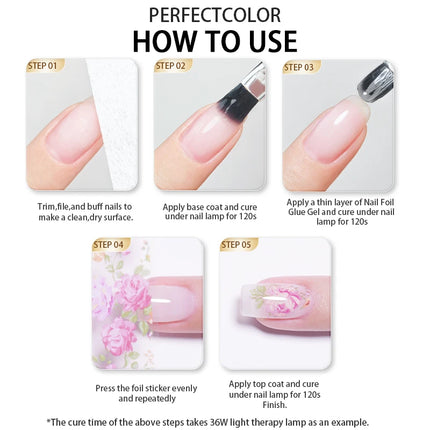 PERPECT COLOR Nail Foil Glue Gel 16ML Foil Transfer Gel for Nails Stickers Transfer Nail Art Gel Nail Polish Manicure DIY