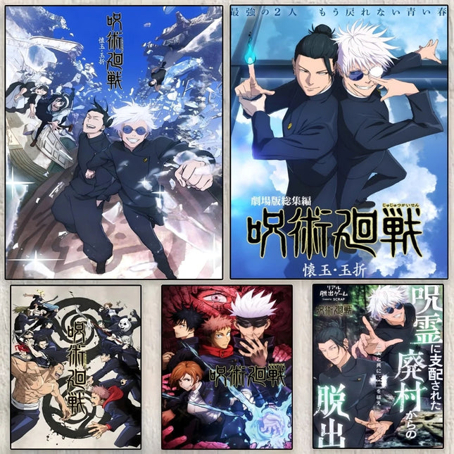 J-Jujutsu K-Kaisen Anime Poster Perfect Sticker Self Adhesive Wall Art Designed for Home Office Dining Spaces