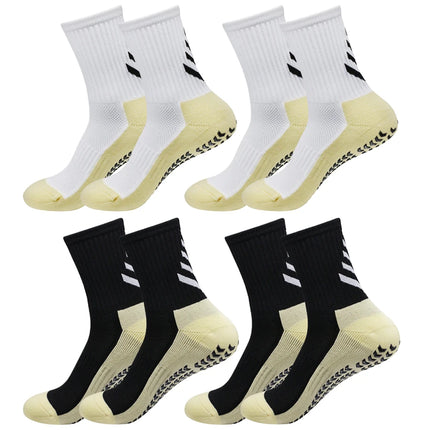 4Pair Exercise Non-Slip Grip Socks for Men Women in Football Basketball Baseball Rugby Soccer Cycling Running Hiking Tennis