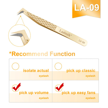 Lashtalk Precision Fiber Tip Tweezer Eyelash Extensions Diamond Grip Anti-Slip Premium Gold Stainless Steel Makeup From Nagaraku
