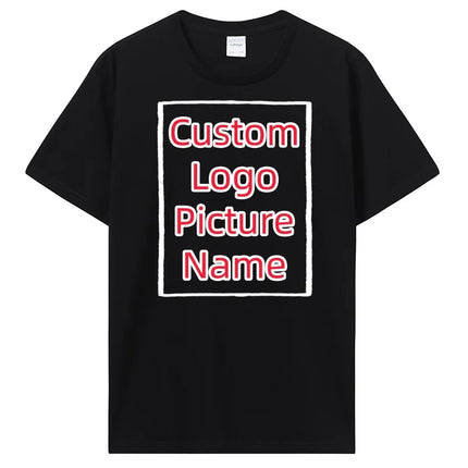 Custom T-Shirt Make Your Design Logo Text Men Print Company Team Cotton T-shirt Personalized T-shirt Gift Tees Tops