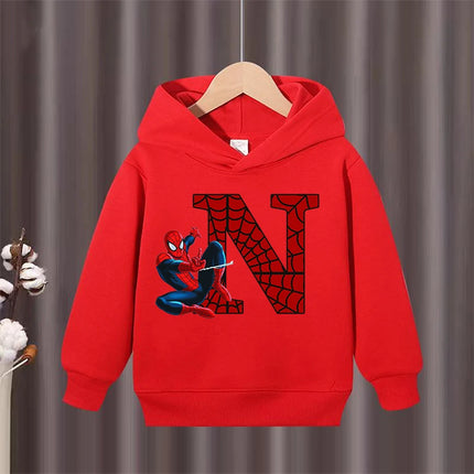 Children's Winter Autumn Hooded Pullover Sweater Spider Man Pattern Comfortable  Warm Fabric Suitable Outdoor Activities