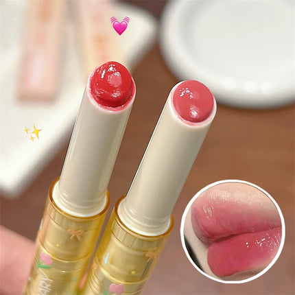 Spring Blossom Mirror Solid Lip Gloss Hydrating Mirror Water Gloss Lipstick Long-Lasting Moisturizing Non-Stick Cup Lip Cosmetic
