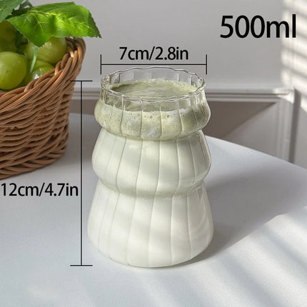 Transparent Glass Cup Exquisite Heat-resistant Tumbler Tea Juice Milk Coffee Mug Water Glasses Stripe Mug Drinkware 350ml-865ml