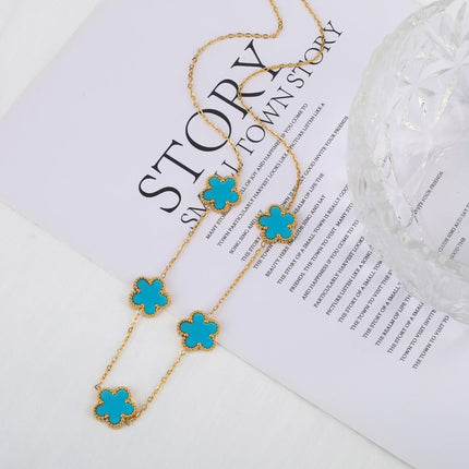 Hot Sale Stainless Steel Laser Five Leaf Flower Petal Adjustable Clover Bracelet Classic for Woman Girl Brand Jewelry Party Gift