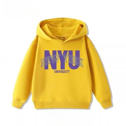 New York NYU Letters Children's Sweatshirt Boys and Girls Clothing Autumn and Winter Warm Student All-match Children's Hoodie