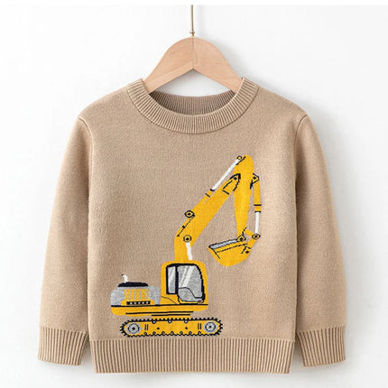 Little maven Kids Clothes Winter Autumn Baby Boys Children's Clothing Sweater Casual Cartoon Excavator 2-7 year