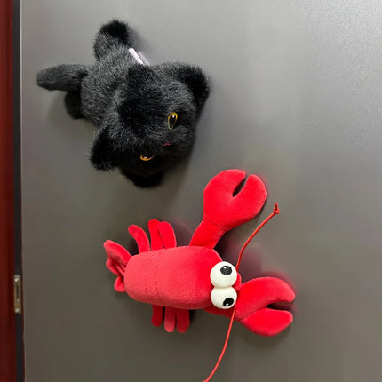 Magnetic Refrigerator Sticker Doll Cute Animal Plush Toy Sheep Fox Lobster Cat Tortoise Rabbit Fox Horse Stuffed Toy Home Decor