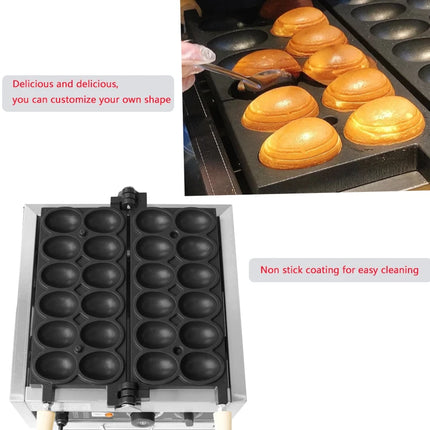 HPH2O 12 Holes Goose Egg Shaped Waffle Machine 1750W Electric Waffle Iron Non-Stick Coating Baking and Dessert egg waffle Makers