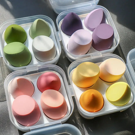 4pcs Makeup Sponge Cosmetic Puff Dry and Wet Combined Cosmetic Egg Women Foundation Powder Puff Bevel Cut Makeup Sponges