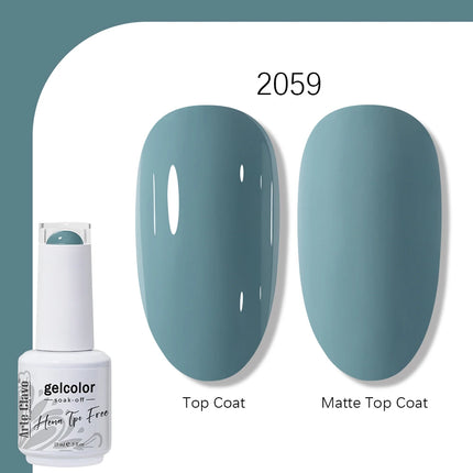 Arte Clavo Solid Color Gel Nail Polish 15ml Soak Off UV LED Gel Semi-Permanent Glitter Polish For Manicure Nail Art Salon Gel