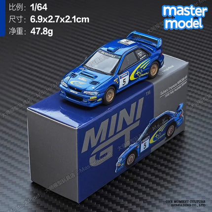 MINI GT 1:64 Subaru Impreza WRC Rally Car 1998 Monte-Carlo 3rd Place No 3 Blue Diecast Collectible Model Car for Car Enthusiasts