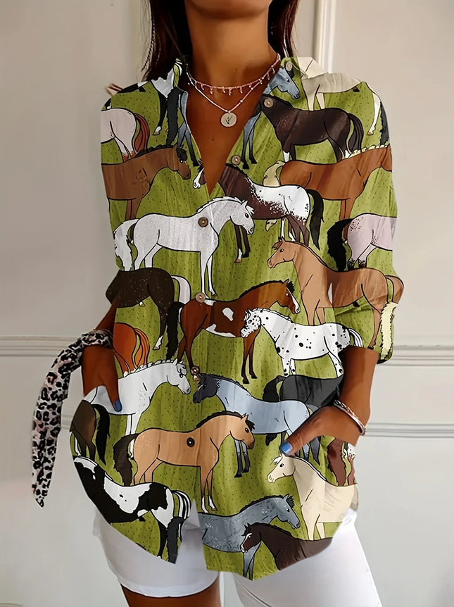 Women Plus Size Woven Spring And Summer  Fashion Shirt