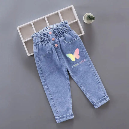 Girls' Pants Kids' Clothes Children's Jeans Cowboy Denim Pants Spring Autumn Fashion Clothing Streetwear Casual Harajuku