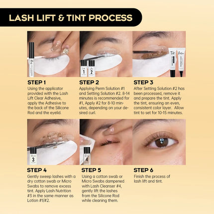Gollee Lash and Eyebrow Tinting perm Kit Eyelashes Perm Semi-permanent Lash Lift Kit Eyelash Enhancer 4-6 Weeks Lasting Makeup