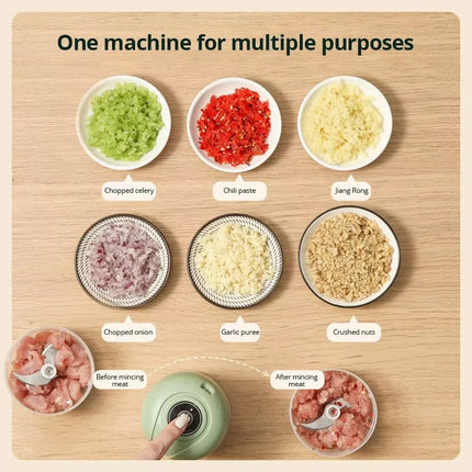 250ML electric meat grinder, garlic crusher, rotary garlic press, vegetable onion chopper, kitchen cooking mixer