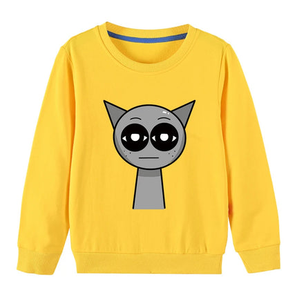Spring Autumn Clothes Sprunki Baby Kids Long Sleeved Cotton Sweatshirts Cute Cartoon Print O-Neck Top Boys Girl Casual Clothing