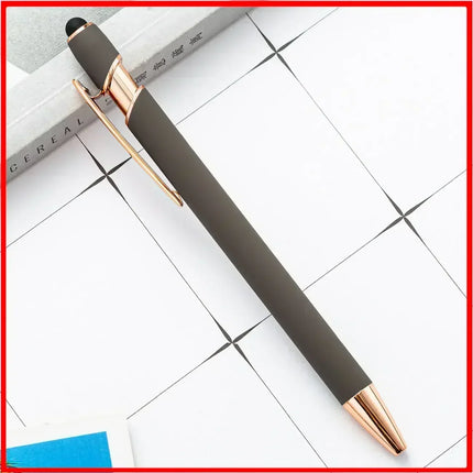 200 Pcs Light - Metal Capacitive Universal Touch Screen Stylus Ballpoint Pen Writing Stationery Office Gifts Free custom Logo