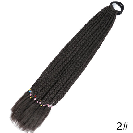 AZQUEEN Synthetic Gradient Color Dirty Braided Ponytail 60CM Elastic Rubber Band Braiding Pony Tail Hair Extensions For Girls
