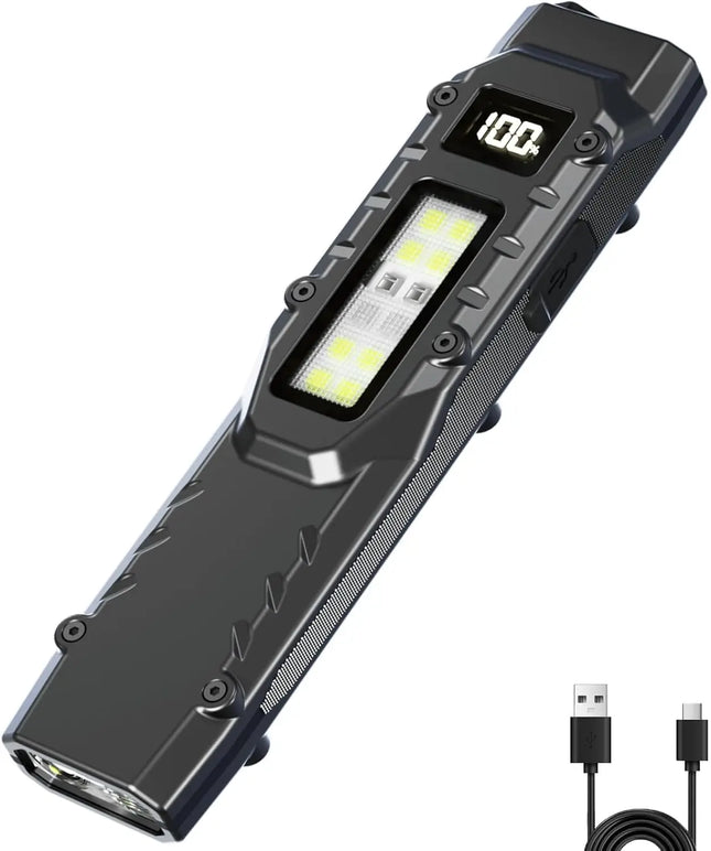 1500LM EDC Tactical LED Flashlight - Pocket USB-C Rechargeable,IPX5 Waterproof, Side Light & Clip for Daily Carry/Travel/Outdoor