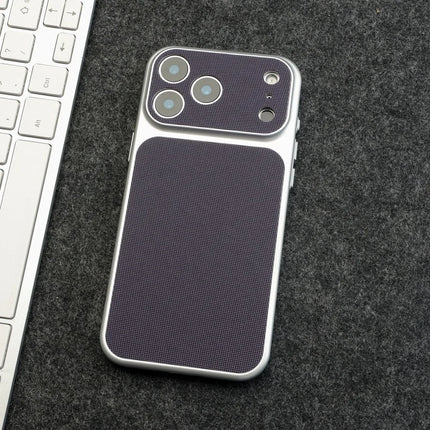 Vintage Woven Leather Textured Case For iPhone 17 Air 16 15 14 13 12 Pro Max Retro Shockproof PC Plating Armor Hard Phone Cover