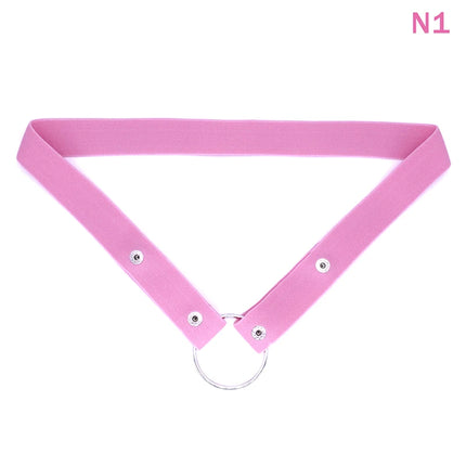 Pink Adjustable Elastic Belt Male Chastity Cage with Anti-Off Device Scrotum Ring Penis Underwear Rope Sex Toy for Men