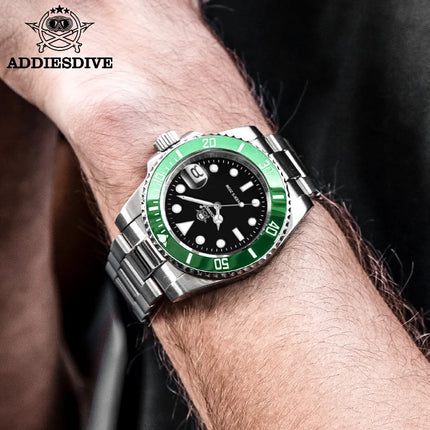 ADDIESDIVE Classic Men's Quartz Watch 20Bar Waterproof Super Luminous Diving Watches Stainless Steel Ceramic Bezel MY-H3-2 Watch
