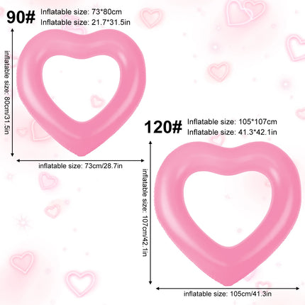 1PC Foldable Portable Heart Pool Float Ring for Adults - Inflatable Summer Beach Party Gift