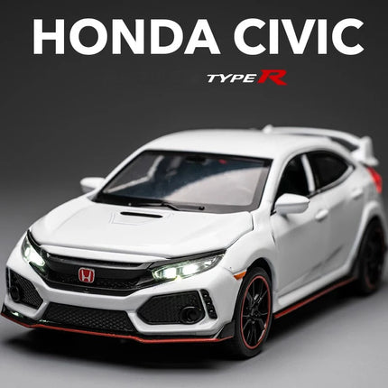1:32 Honda Civic Type-R Alloy Sports Car Diecast Metal Model Car Central Control Ornaments Miniature Car Model Kids Toys Present