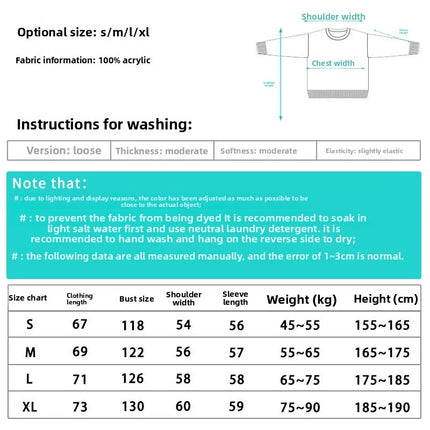 Loose Long Sleeve Sweater Street Style Versatile Overhead Knitted Shirt Andre New Arrival Unisex Comfortable Knitwear for Autumn