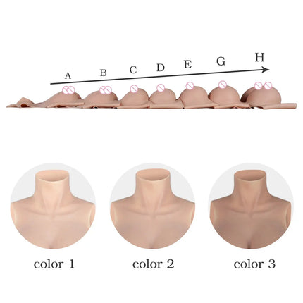KOOMIHO 1TH GEN Silicone Breast Forms A/B/C/D/E/G/H Cup Huge Fake Boobs Transgender Drag Queen Shemale Crossdresser Beginner