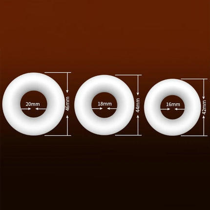 3pcs TPE Reusable Cock Rings Testis Restraint Male Delay Ejaculation Penis Rings for Lasting Erection Scrotum Sex Toys for Men