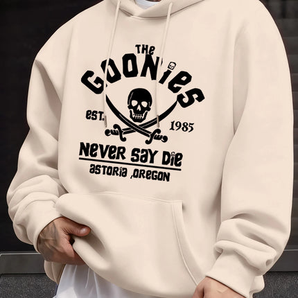 Distressed Goonies Never Say Die Mens Sweatshirt Fashion Casual Hoodies Soft Loose Pullovers Fleece Autumn Unisex Clothing