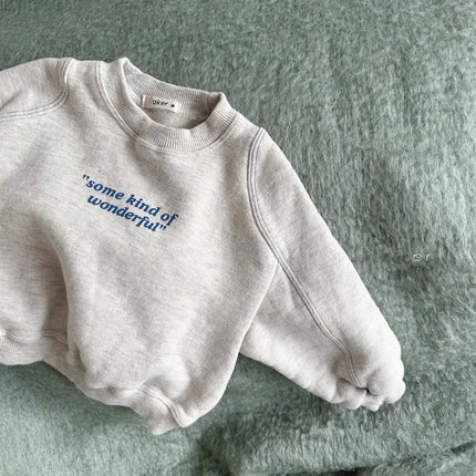 2026 Spring New Infant Long Sleeve Pullover Baby Letter Print Tops Children Casual Sweatshirt Toddler Tops Boy Girl Clothes