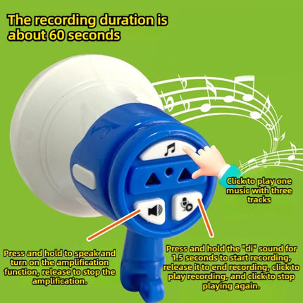 Mini Voice Changer Megaphone Toy Portable Recording Speaker with Sound Effects Fun Stress Relief Toy for Kids & Pranks, Red/Blue