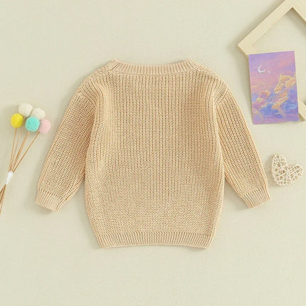 0-18months Toddler Girl Sweaters Long Sleeve Letter Embroidery Knit Pullover Sweaters For Baby Girls
