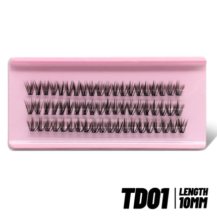 GROINNEYA Cluster Lashes Kit Individual Lashes Volume Mixed Tray 3D Faux Mink Lashes Wispy Eyelash Extension Makeup