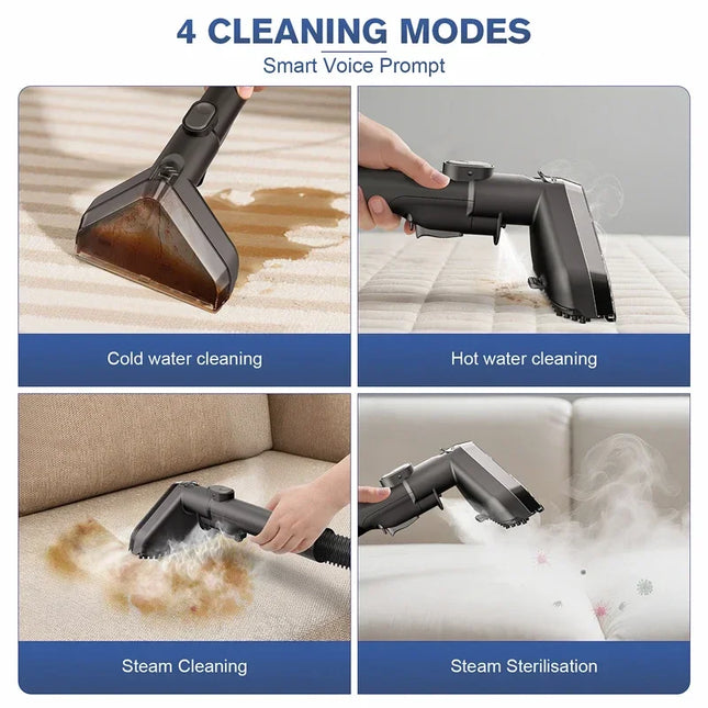 OMESER 1800W 17KPa Steam Carpet Cleaner Machine 13 IN 1 Multi-purpose Portable Dry Wet Cleaning Product for Car Seat Home Sofa