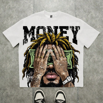 The new men's T-shirt for the summer of 2025 features a casual fashionable soft and breathable 3D letter pattern print