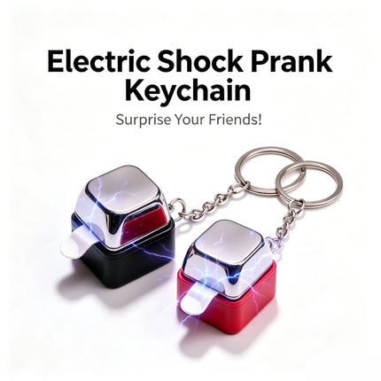 Electric Shock Prank Keychain Mini Keyboard Button Funny Shock Toy Novelty Joke Gadget Portable Trick Toy for Adult Prank Gifts