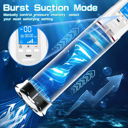 LED Automatic Penis Pump Suction Vacuum Male Masturbation Penis Extender Dick Erection Enhancement Trainer Adult Sex Toys For M
