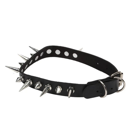 Punk Long Spike Choker Faux Leather Collar for Women Men Cool Big Rivets Studded Chocker Goth Style Necklace Accessories 2025